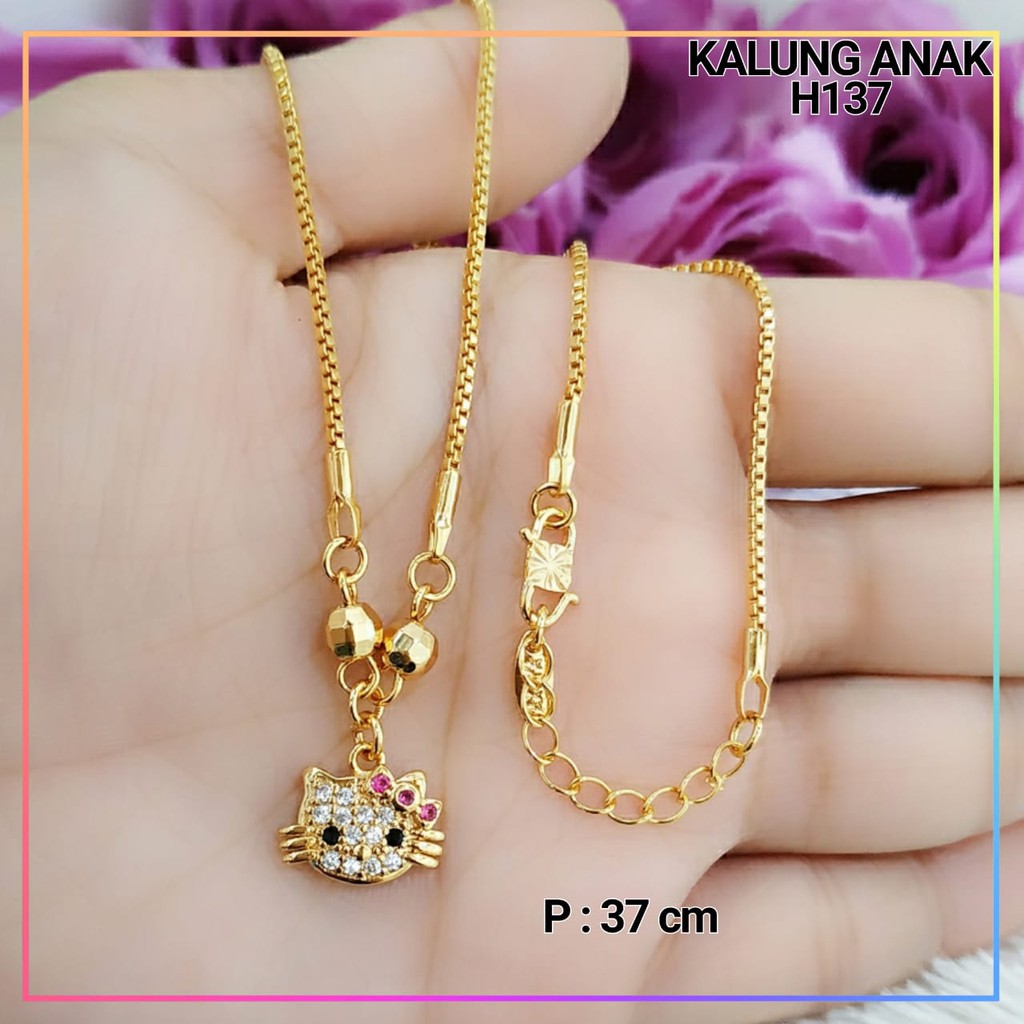  Kalung  anak  hello kitty xuping perhiasan lapis emas  H137 Shopee Indonesia