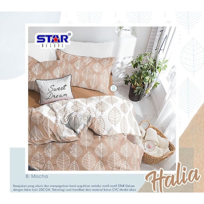 Sprei katun set by star motif Halia ukuran 100*200