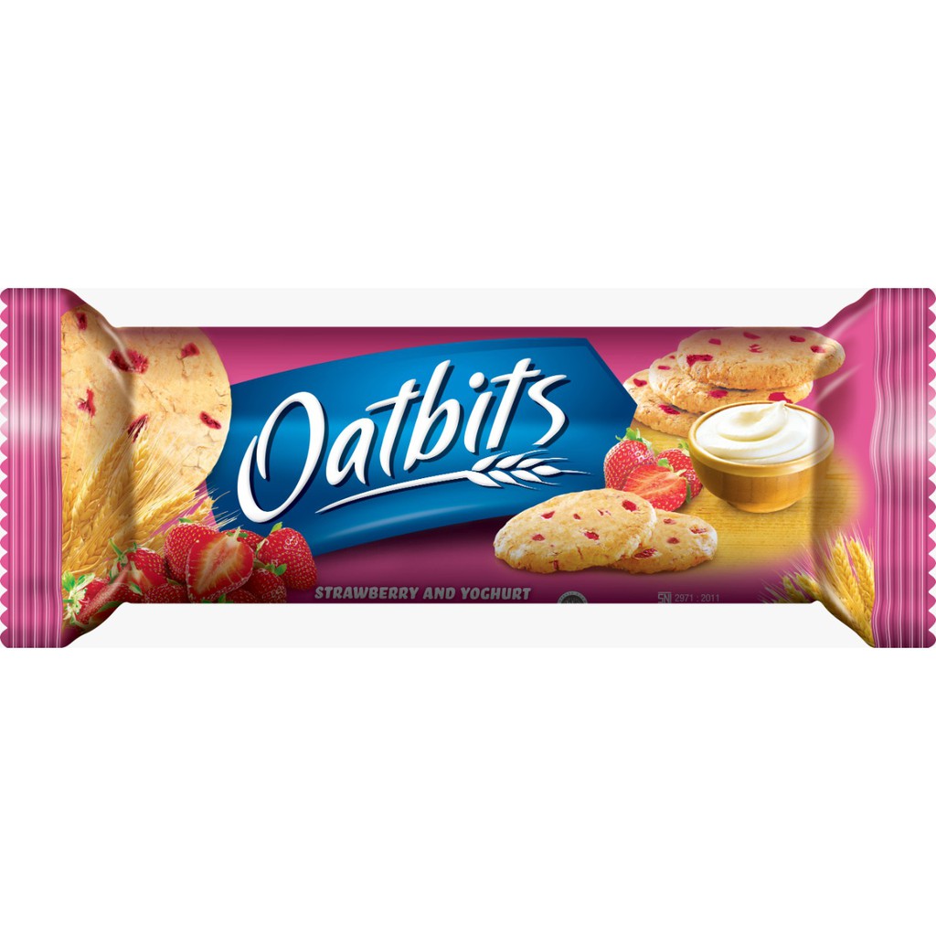 

Biskuit Oat Oatbits Rasa Strawberry & Yoghurt, Biskuit Sehat Stroberi