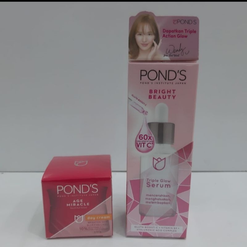 PAKET PONDS AGE MIRACLE +SERUM TRIPLE GLOW 30ML - PONDS