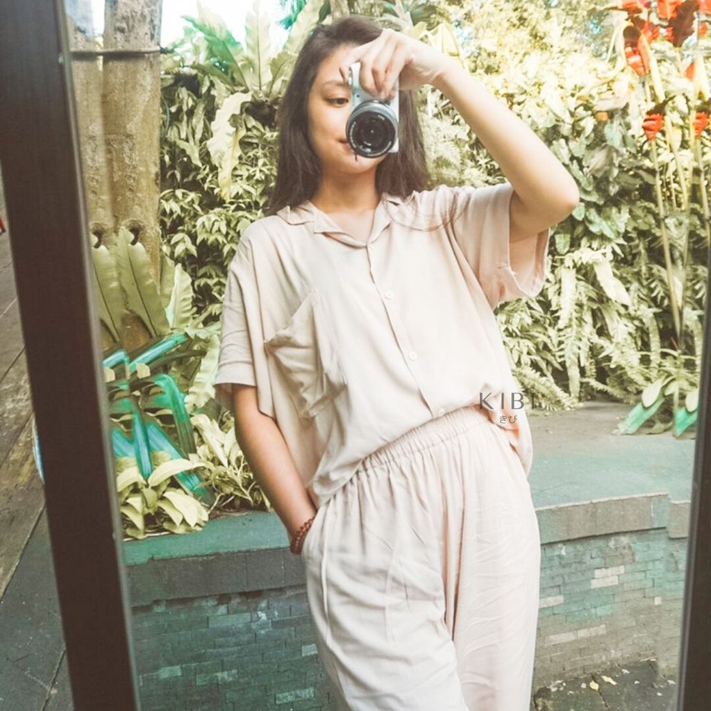 Kibi Piyama Set Pria & Wanita Cream