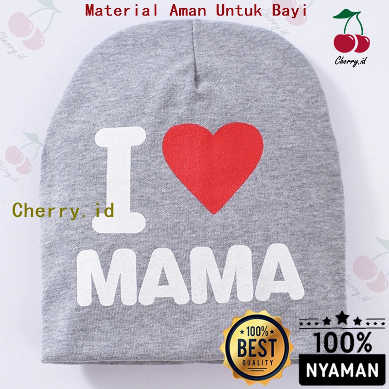 COD Topi Bayi Topi Anak I Love Papa / I Love Mama / Kupluk Bayi / Topi Bayi / Topi Kupluk Anak / Topi Kupluk Bayi TP4