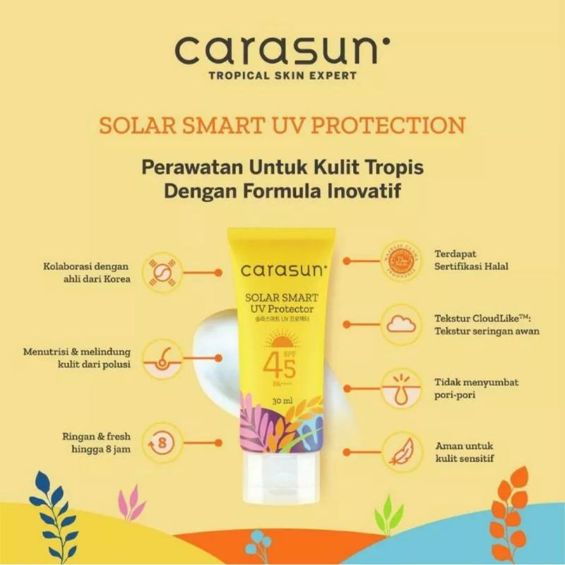 CARASUN SOLAR SMART UV PROTECTOR SPF 45 8ml/30ml/70ml / CARASUN SUNSCREEN
