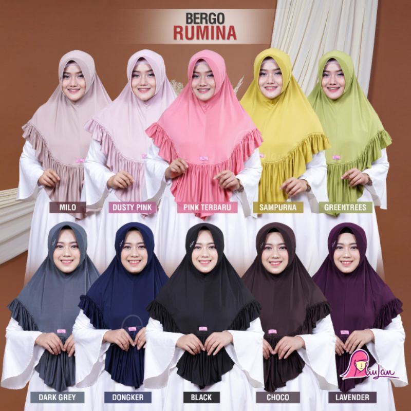 Bergo Rumina / Bergo Rumina Miulan / Jilbab Rumina / Jilbab Miulan / Bergo Miulan
