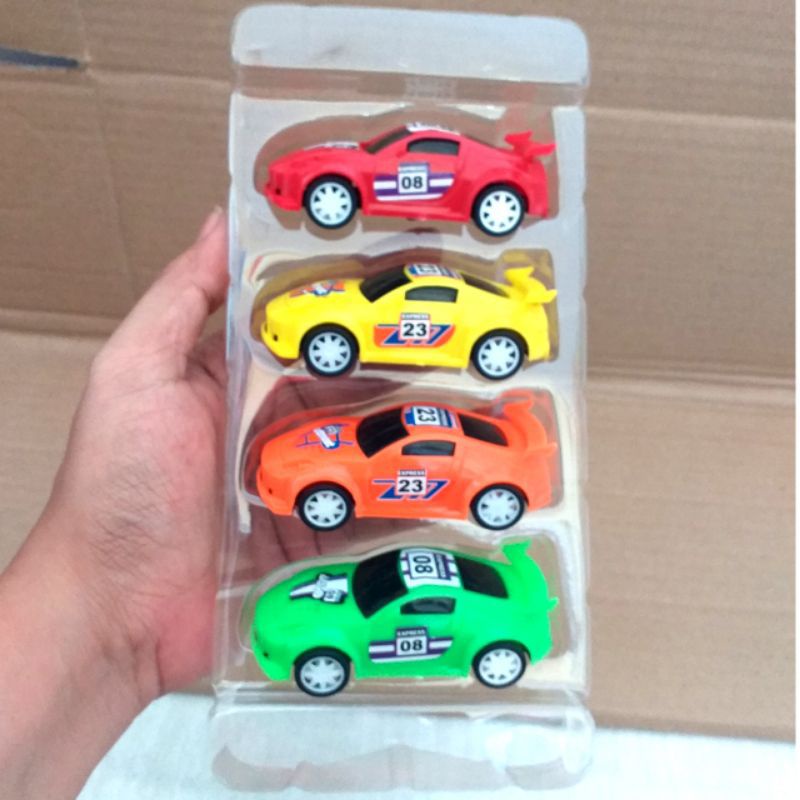 Mainan Mobil Sedan Balap Nascar Mainan Mobil set Pullback Isi 4pcs