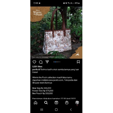 PRELOVED POVILO WINNIE THE POOH