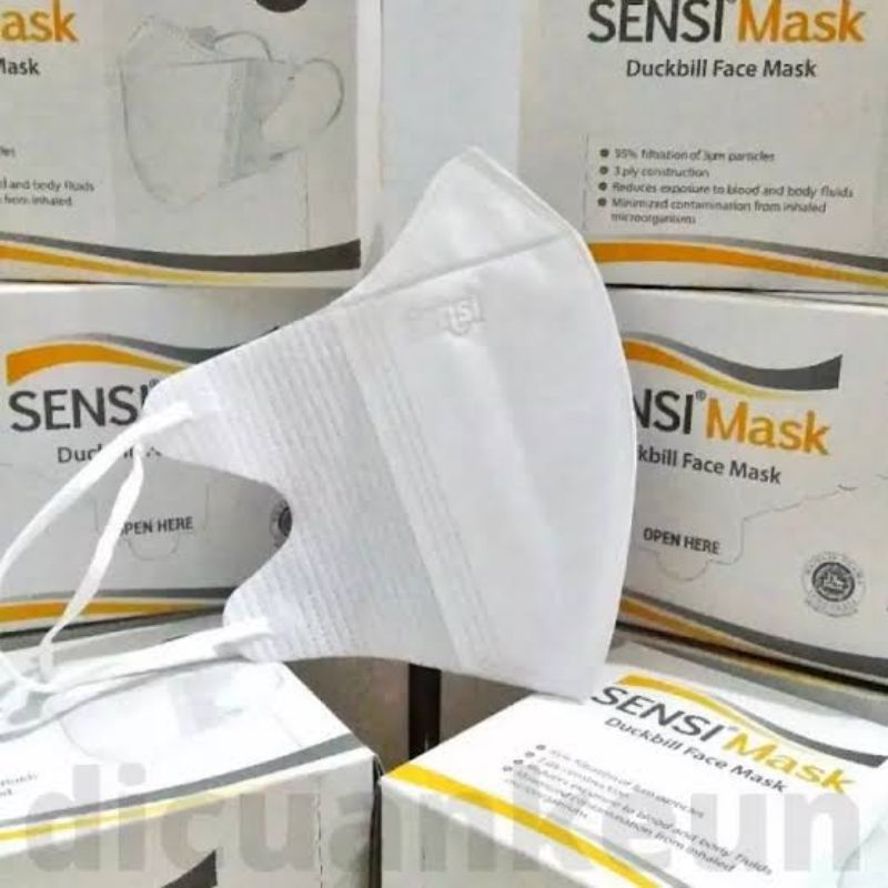 Sensi Duckbill Mask 3ply 50pcs Box - Sensi Masker Duckbill Original - Masker Medis 3ply