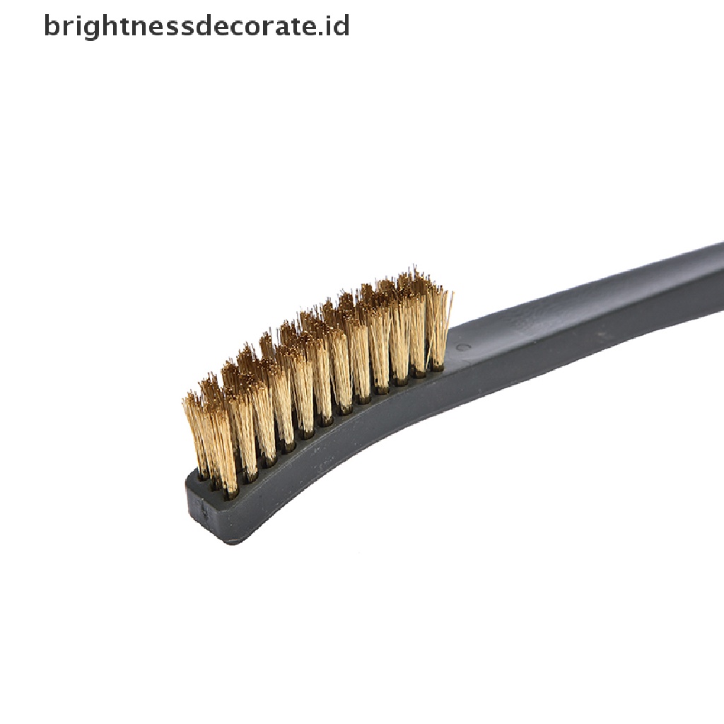 [birth] 3x Mini Wire Brush Set Brass Nylon Stainless Bristle Cleaning Tool Cleaner [ID]