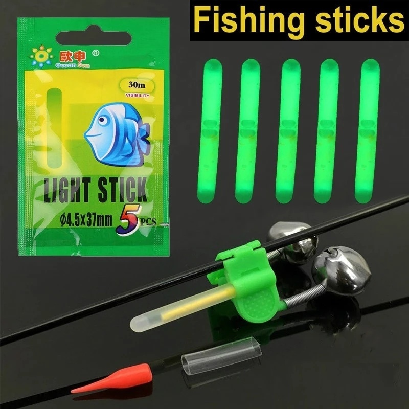 5pcs / Set Tongkat Pancing Fluorescent Luminous Kualitas Tinggi Untuk Memancing Malam Hari