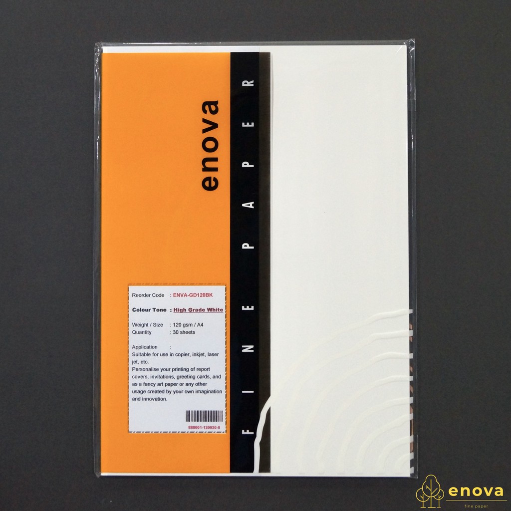

Fancy Art Paper ENOVA | High Grade White | A4 120GSM (Putih)