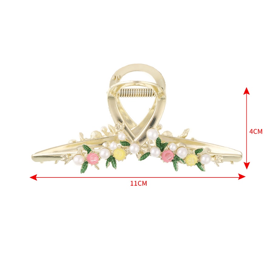 Jepit Rambut Bentuk Bunga Aksen Mutiara Dan Berlian Imitasi Bahan Alloy Gaya Korea Untuk Wanita