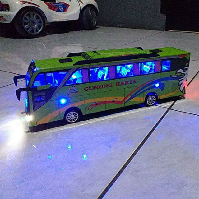 Miniatur Bus RC Gunung Harta JB2+ Scania Full Spek Skala 1:43  Pakai Remote Control