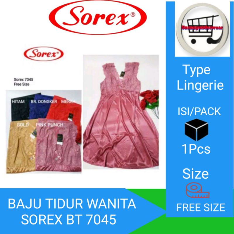 Baju Tidur Wanita Sorex BT7045 bahan satin halus free size