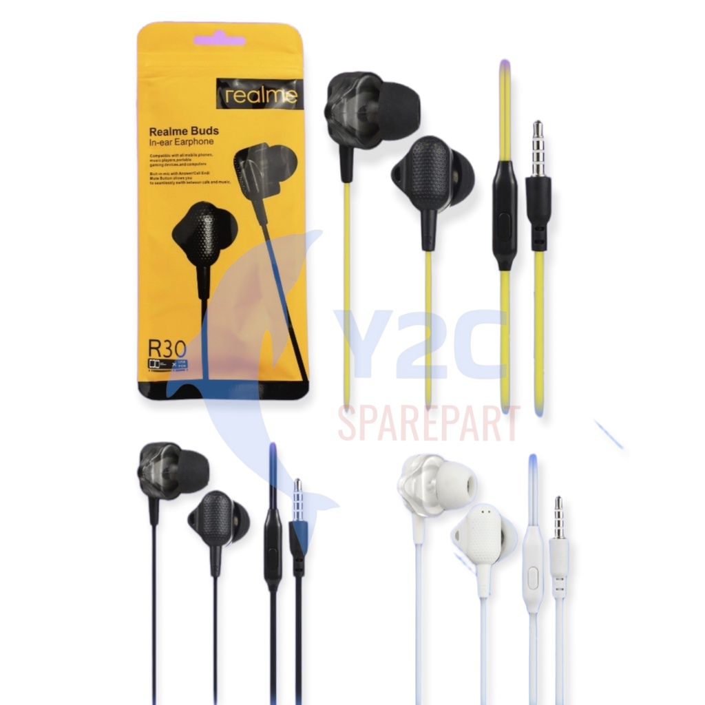 HANDSFREE EARPHONE HEADSET REALME R30 ORIGINAL OEM