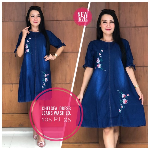 Chelsea Dress By Invis/Atasan Tunik Wanita/Atasan Jeans Wanita/Atasan Jeans Jumbo