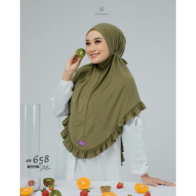 Hijab Arrafi Bergo Instan Terbaru AR 658 Bergo Instan Tali Non Pet Jilbab bergo instan ternyaman kek