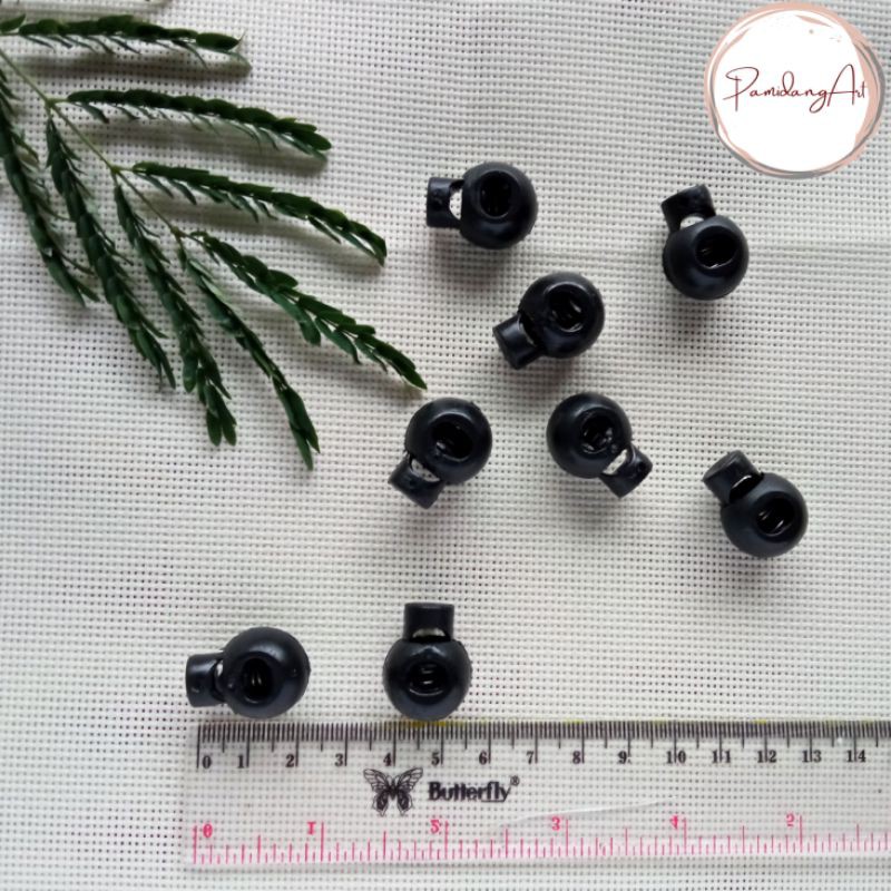 Stopper Bulat Hitam / Serut Tali Masker