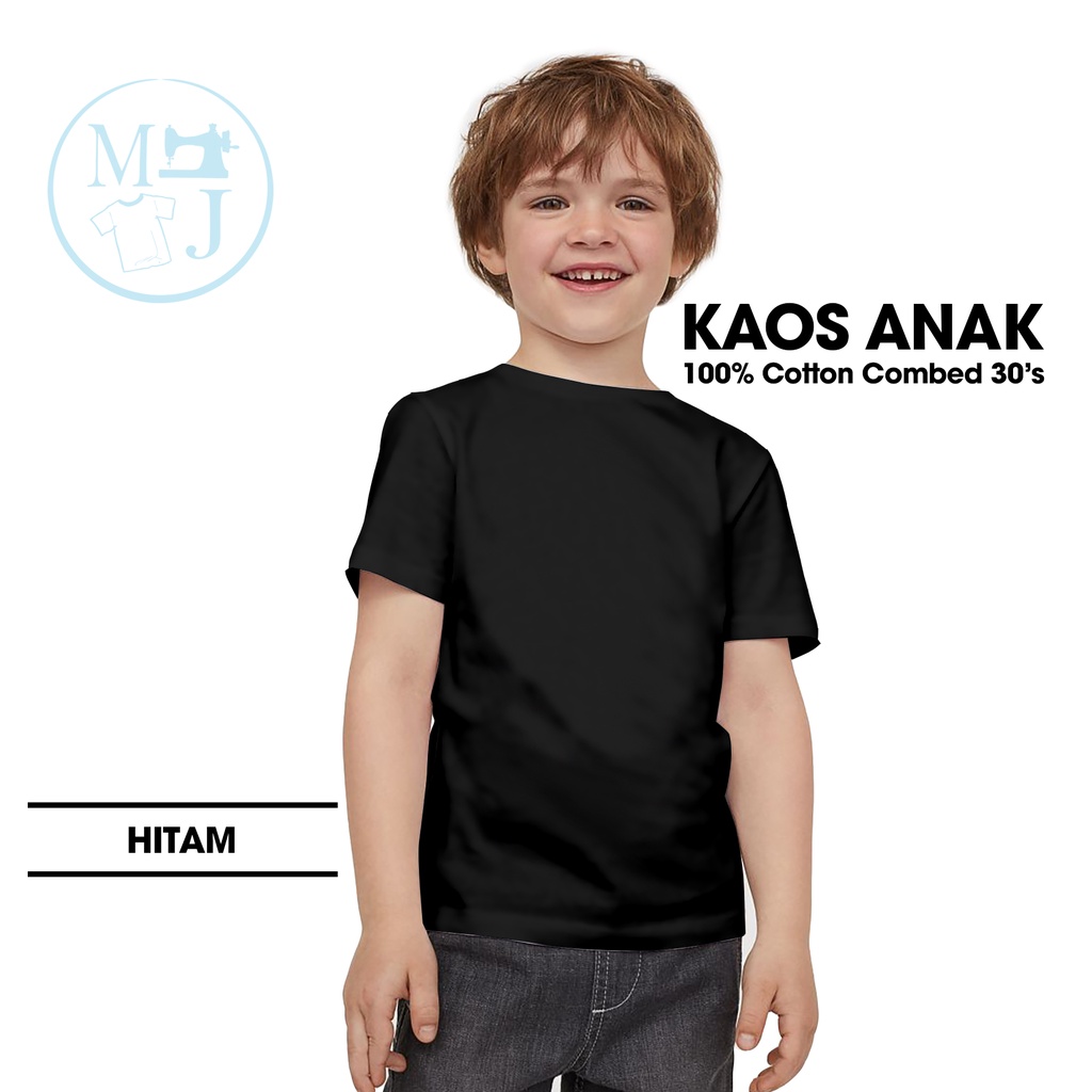 Kaos Polos Hitam / Fashion Anak / Kaos Polos Anak Combed 30s