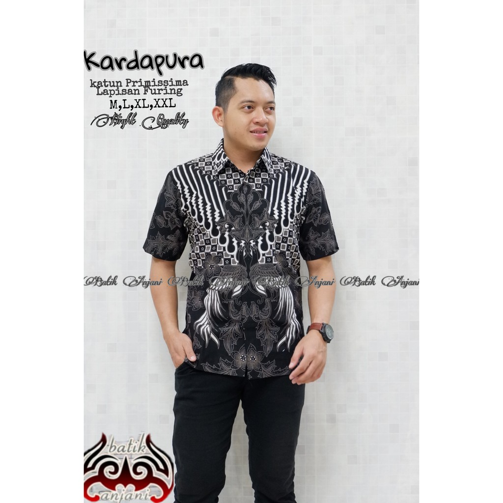 KARDAPURA Kemeja Batik Pria Lengan Pendek Katun Halus FULL FURING Batik Anjani