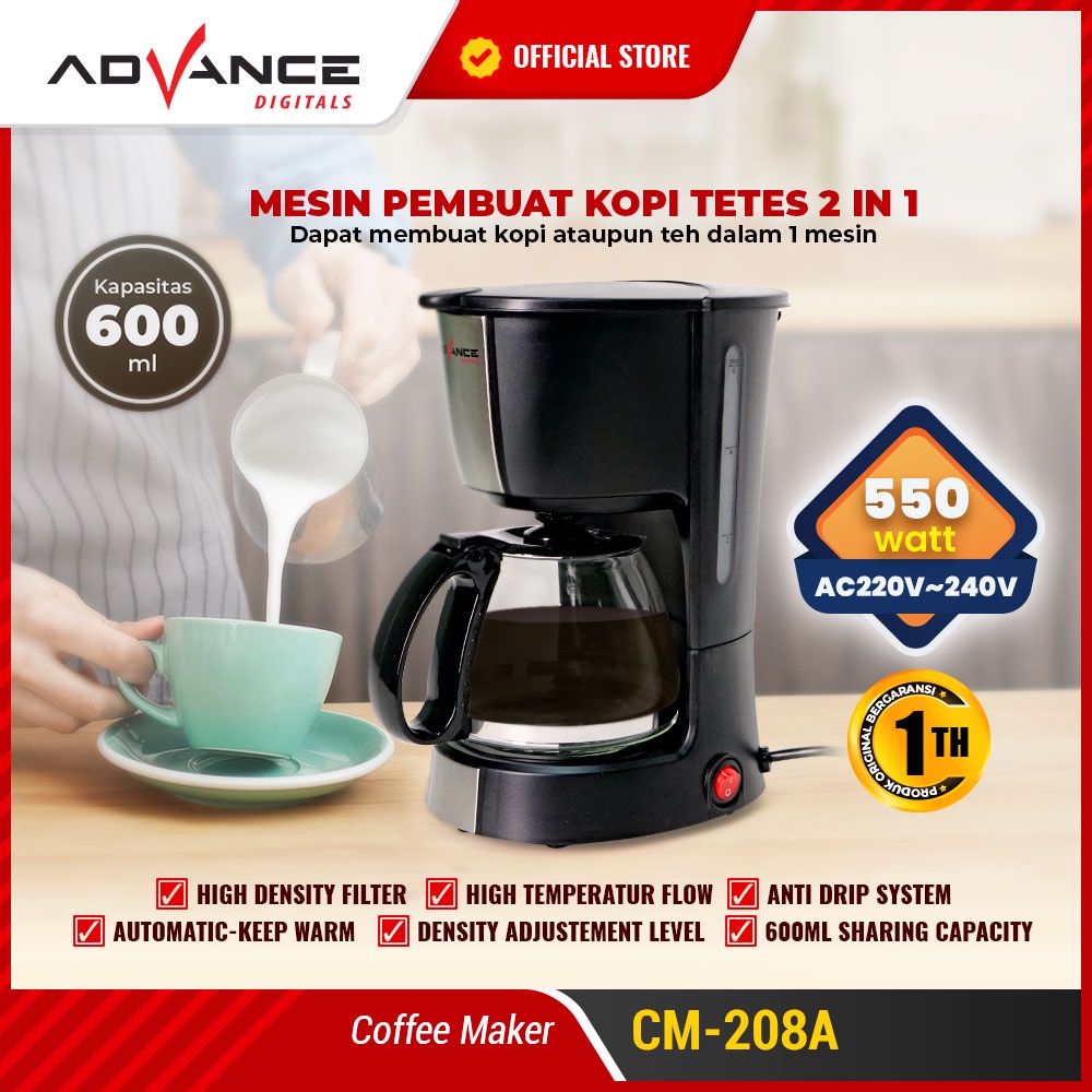 【garansi satu tahun】Advance Mesin kopi 0.6L mesin kopi