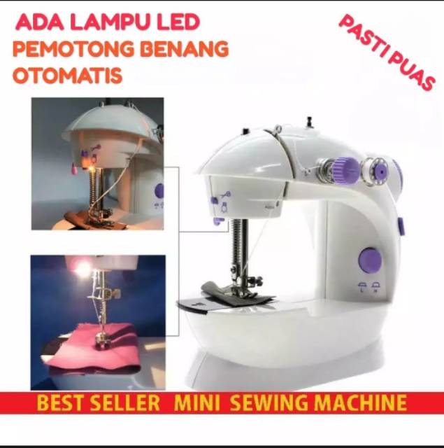 Mesin Jahit Mini Portable 202+Meja BESAR+Sewing Kit FREE jarum mesin