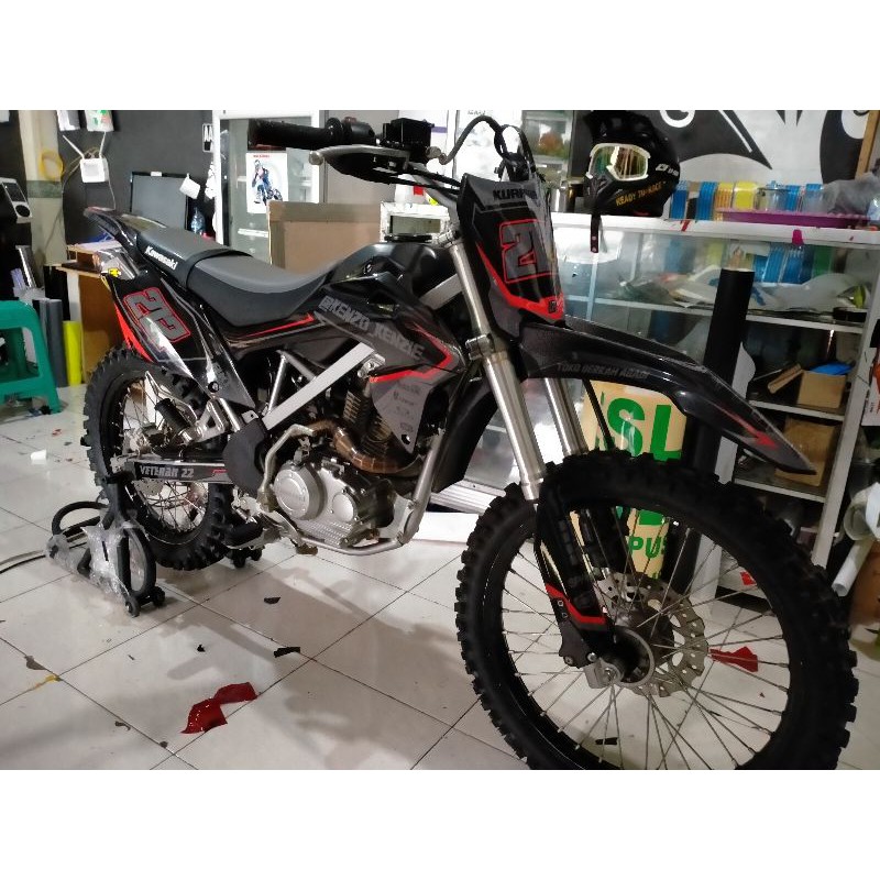 decal KLX BF abu hitam