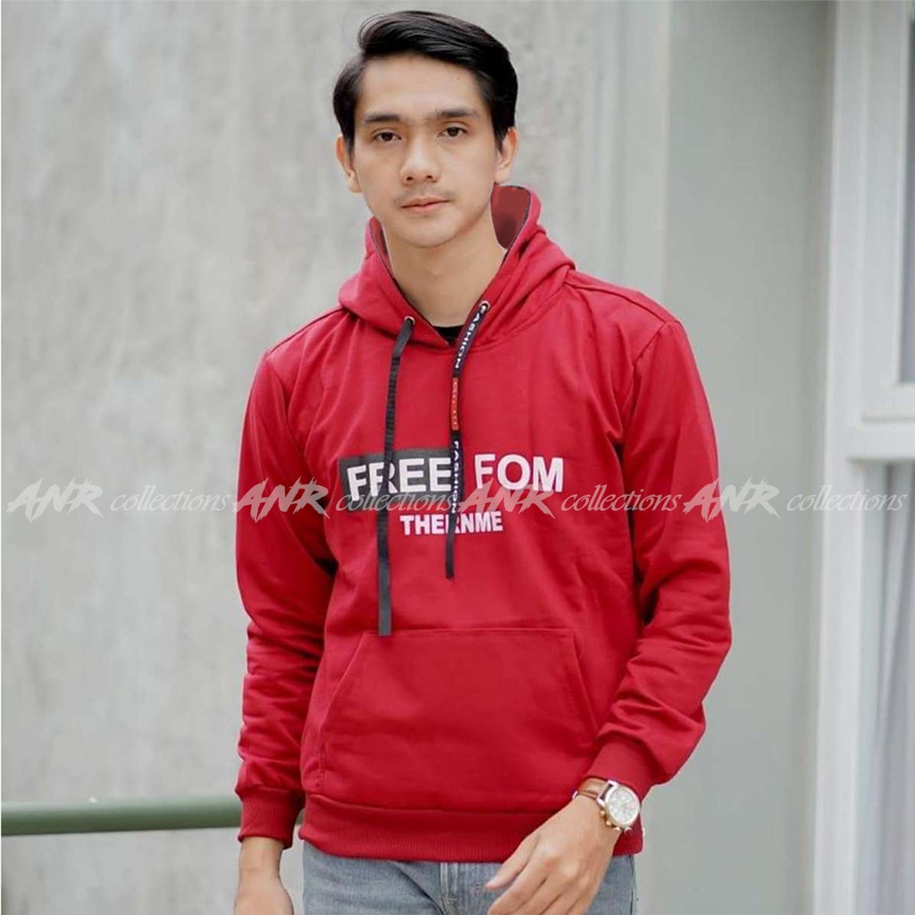 FreeFOM Hoodie - Sweater Hoodie Jumper Free FOM Pria - Bahan Fleece