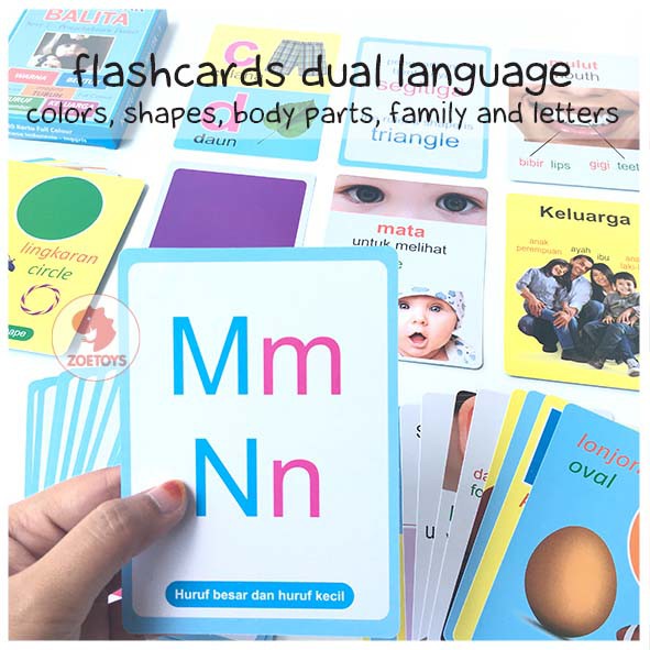 Zoetoys Flashcards Dual Language | Flashcard Kartu Pintar Balita Termurah Animal Body Parts Alphabet | Mainan Edukasi Anak