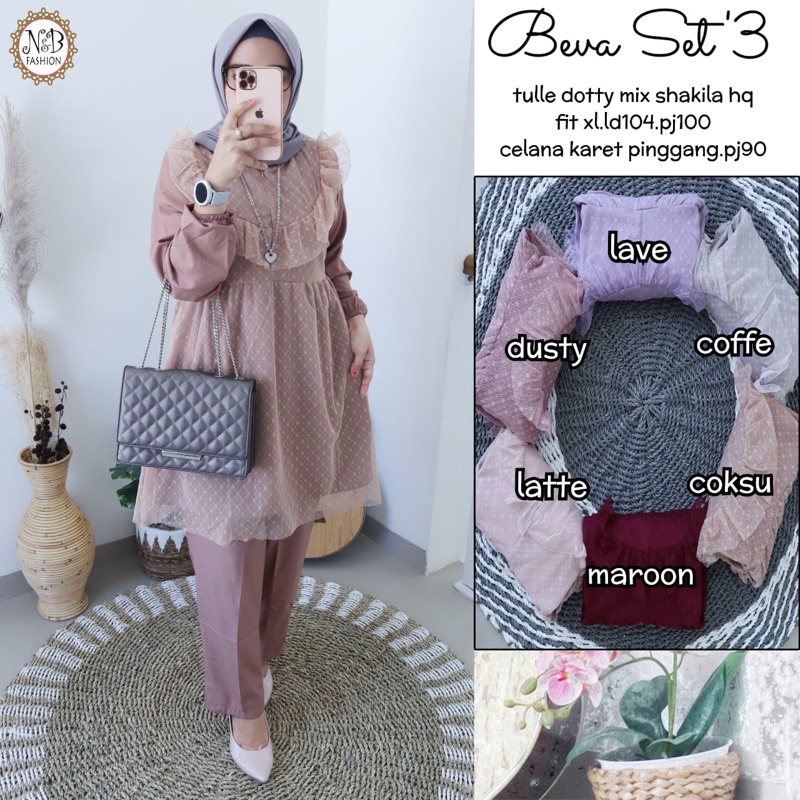 SETELAN WANITA BEVA SET 3 BY N&B