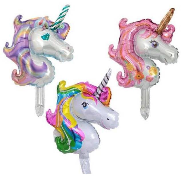 Unicorn Head Mini Balon  Foil Balon  Karakter balon  ulang 