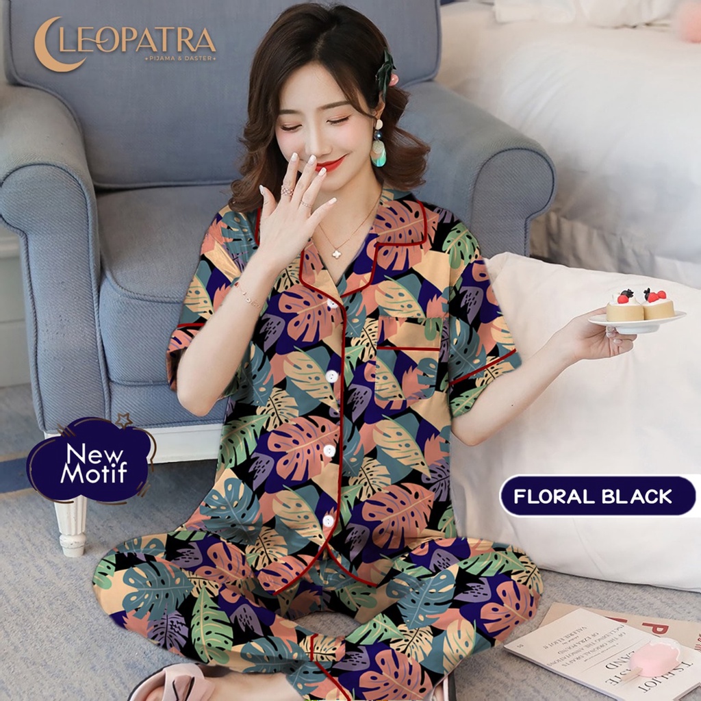 Cleopatra Piyama Remaja Dewasa Wanita (Size L) Baju Tidur Motif Karakter Celana Panjang Lengan Pendek