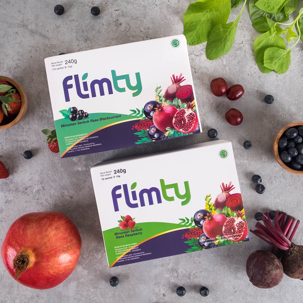 Flimty Fiber / Detox / Antidioksidan Rasa Blackcurrant &amp; Raspberry / 2 Box