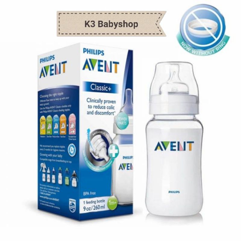 Avent Classic 260ml 260 ml botol susu dot bayi anak empeng classic plus