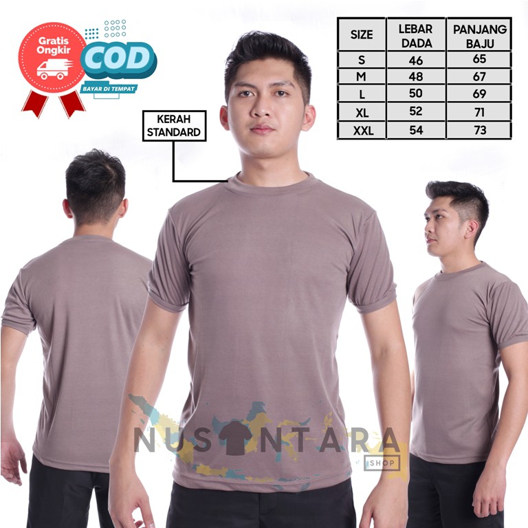 Satpam Kaos Security Kaos Polisi Terbaru Polos Kerah Pendek Warna Coklat