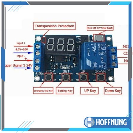 Relay Timer Display 4 Tombol DC 6V~30V Delay Time Module Switch Control