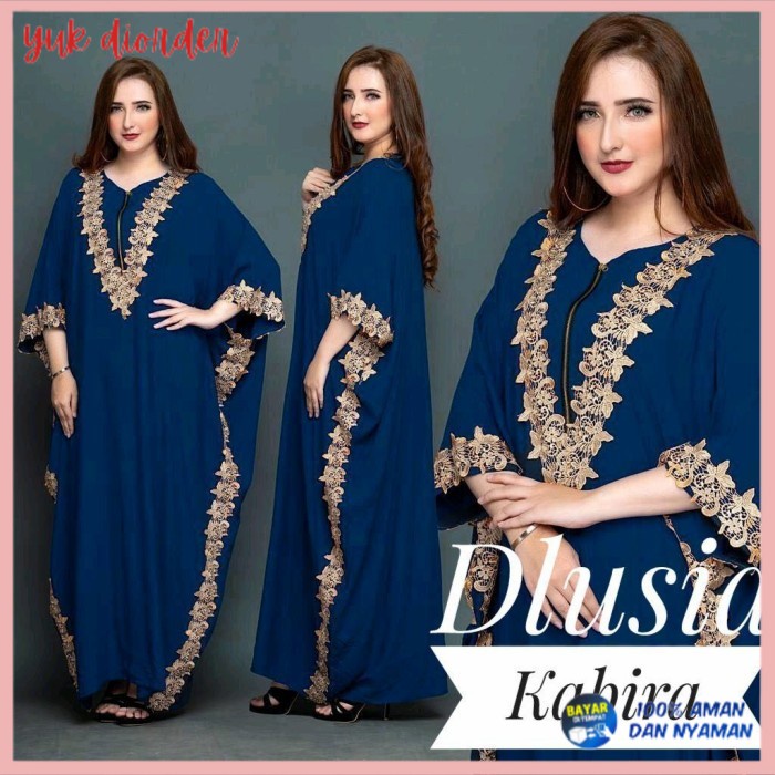 ✨BISA COD✨ DASTER ARAB DLUSIA TURKY RENDA KAFTAN KELELAWAR KABIRA JUMBO LD 130 - navy