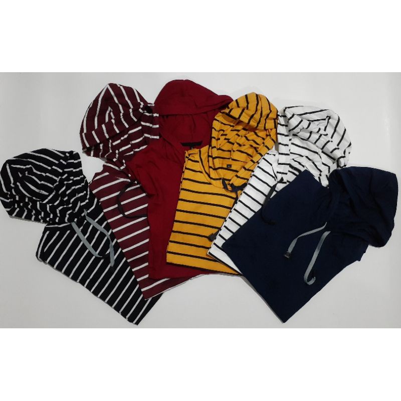 KAOS HOODIE KUPLUK STRIPE, HOODIE POLOS, UNISEX