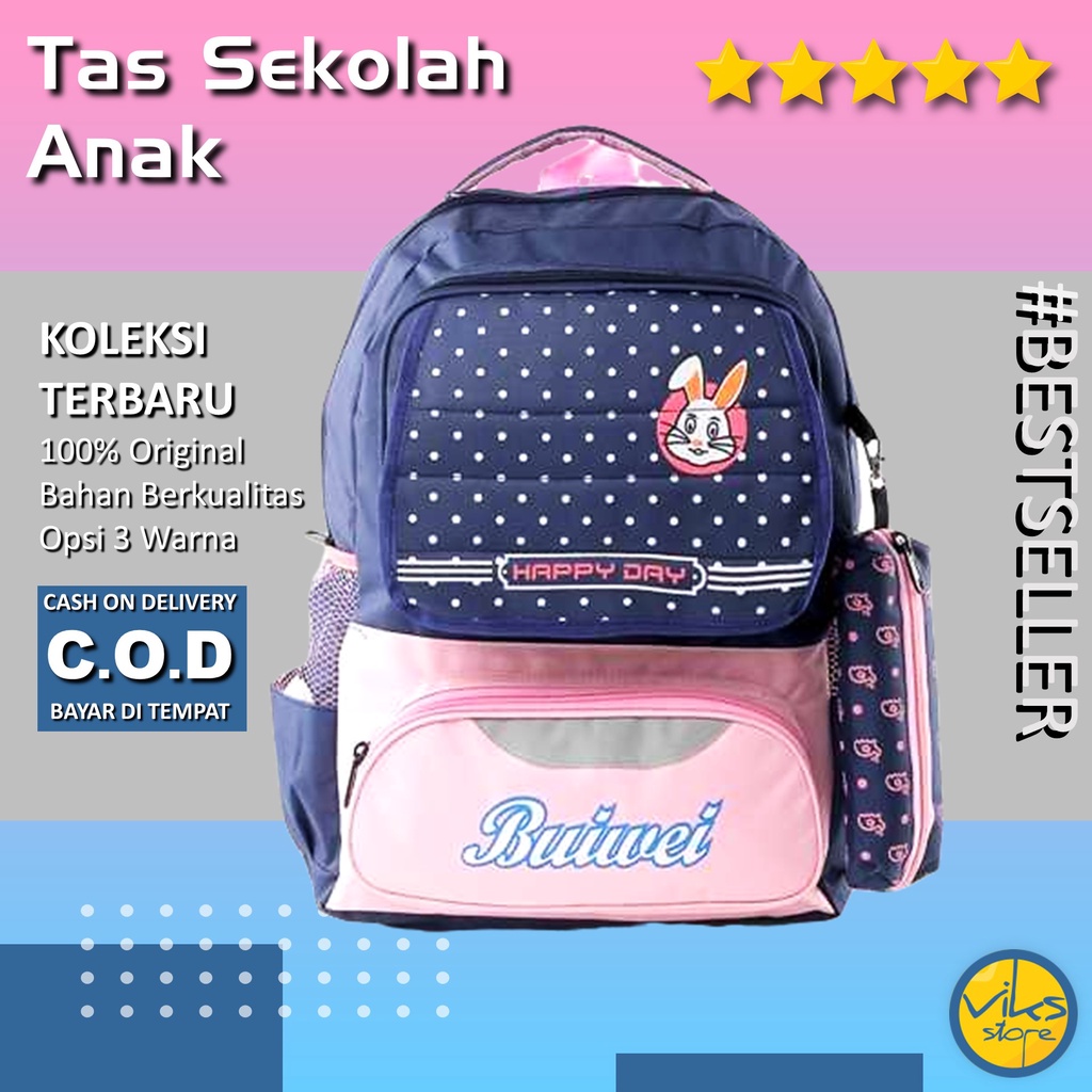 Tas Sekolah SD Anak Cowok Cewek Ukuran Sedang Tas Punggung Tas Ransel Backpack Premium