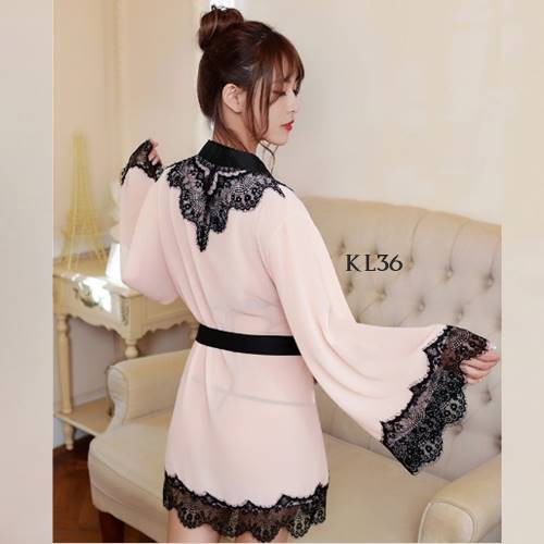 [LIMITED STOK] PIYAMA KIMONO BAJU TIDUR KIMONO WANITA KIMONO SEXY PEACH KL36