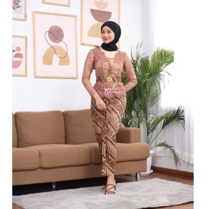 Set Kebaya Bali Semi Italy Hijab | Kebaya Semi Sabrina  Muslim