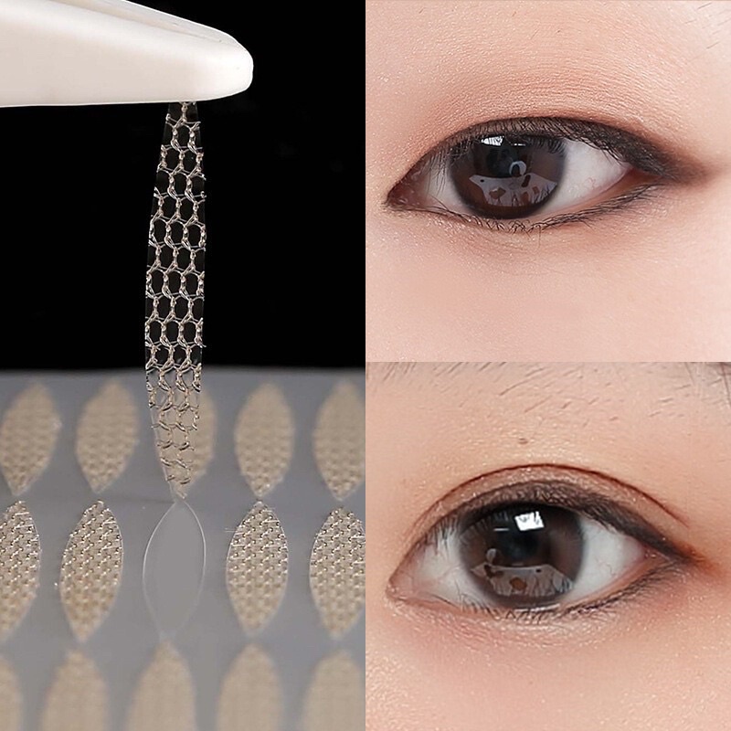 INVISIBLE EYELID VEIL 1 lembar isi 6-24pasang - AQUA SCOTT Lace Eyelid Sticker - Eyelid Veil