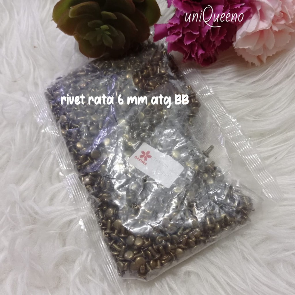 1 Pack Paku Keling Rivet Rata 6 mm BB