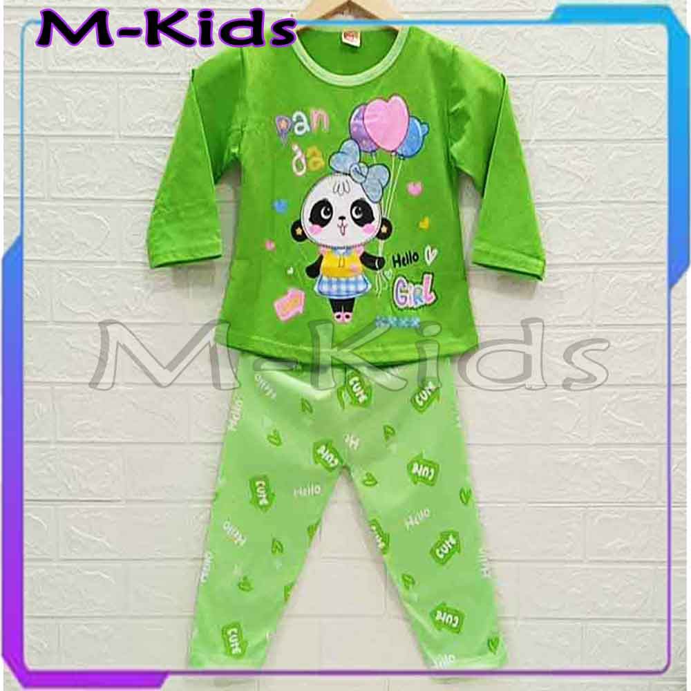 MKids88 - Baju Setelan / Baju Tidur Anak Perempuan Gambar Panda Girl