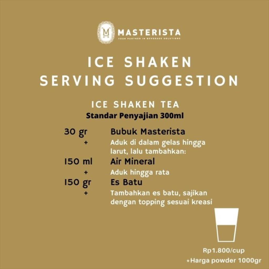 Masterista Minuman Bubuk Ice Shaken Mango Lychee Lemon Blackcurrant Apple Thai Tea 1 Kg Kualitas Premium