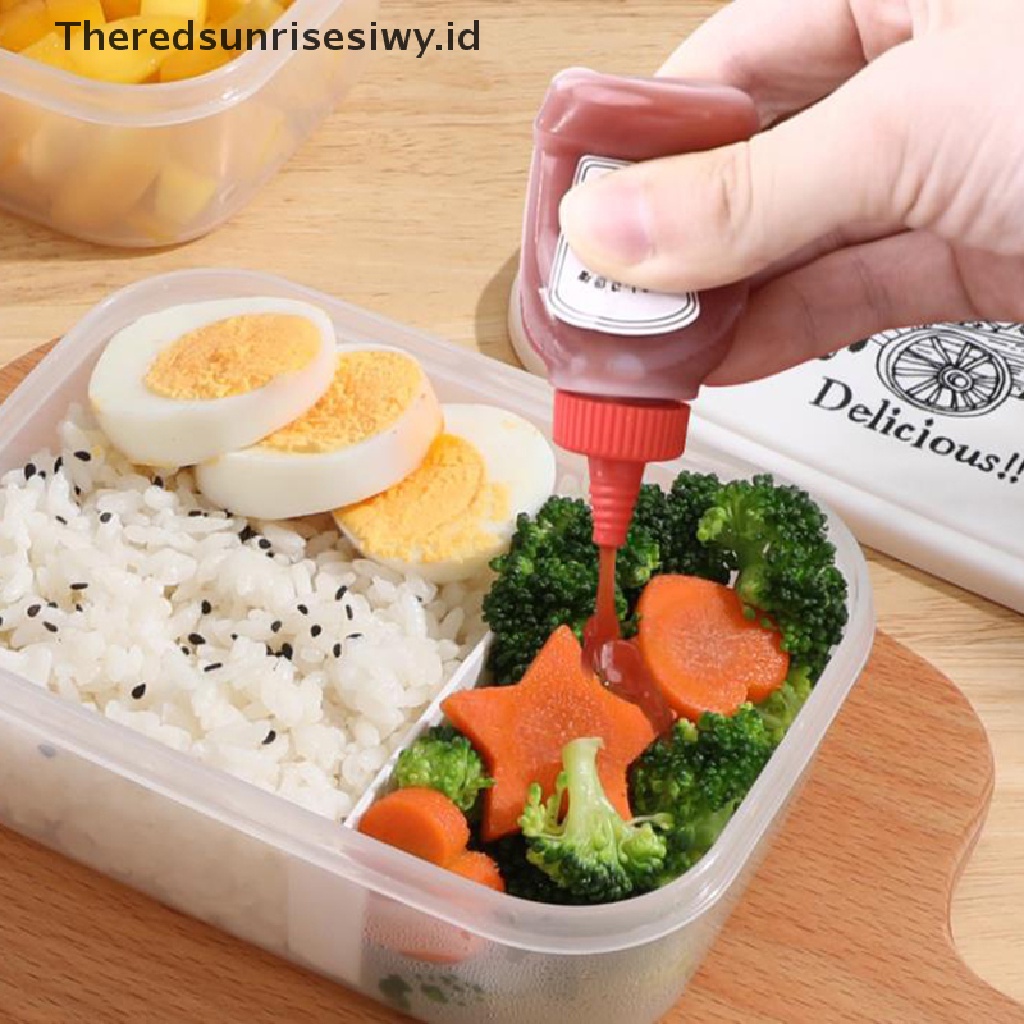 # Alat Rumah Tangga # 2pcs / set Wadah Saus Mini Portabel Ukuran 25ML Untuk Bento