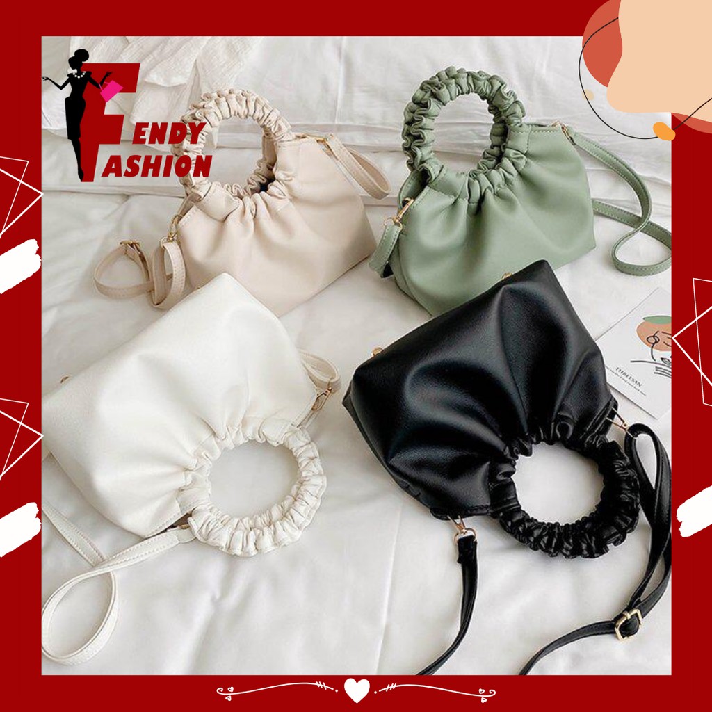 Tas Slempang Wanita T211 Serut Model Serut Korea Style Casual Look R9Y9 Tas Kekinian Trendy viral re