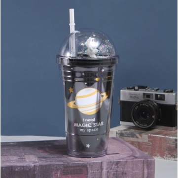 TERMURAH Botol Minum Tumbler Gliter Botol Astronot gelas dengan sedotan BPA FREE-COD