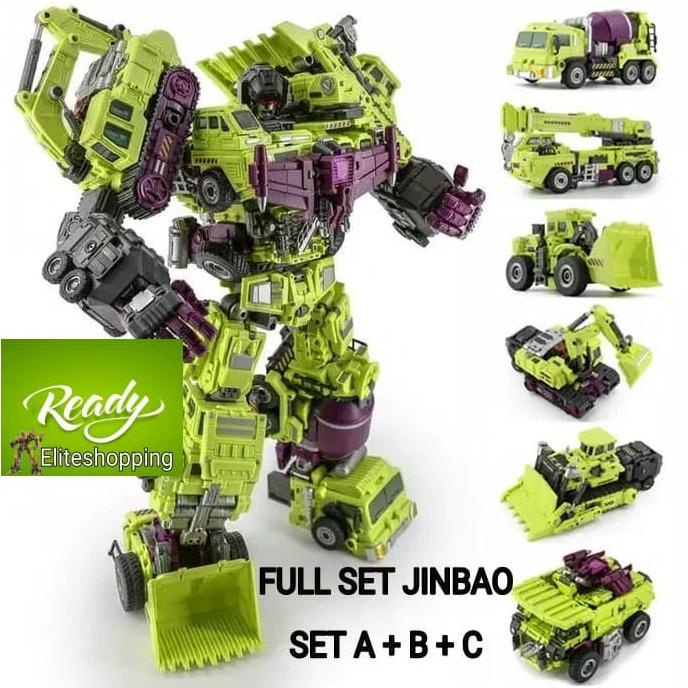 Ready Jinbao Devastator Full Set A + Set B + Set C Transformers Titan Terbaru