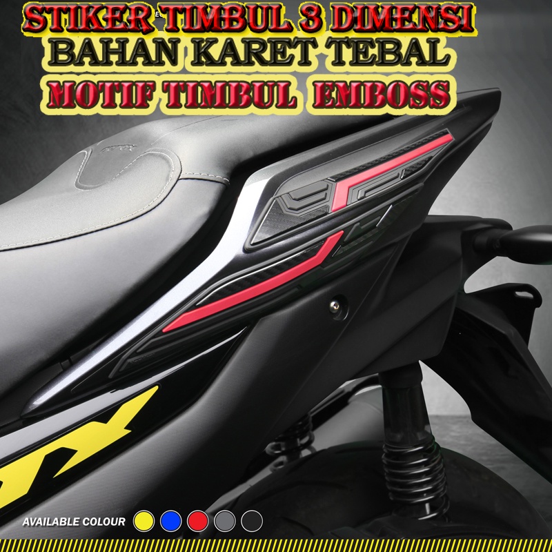 Yamaha Aerox Connected 2021 Rear Side Variasi Modifikasi Aksesoris Motor Stiker Timbul 3 Dimensi Dec