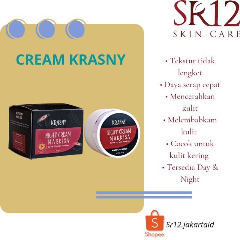(COD) PEMUTIH WAJAH - KRIM WAJAH - CREAM PEMUTIH - KRASNY CREAM - SR12 - KULIT KERING